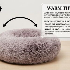 Plush Round Donut Pet Bed in Dusty Mauve